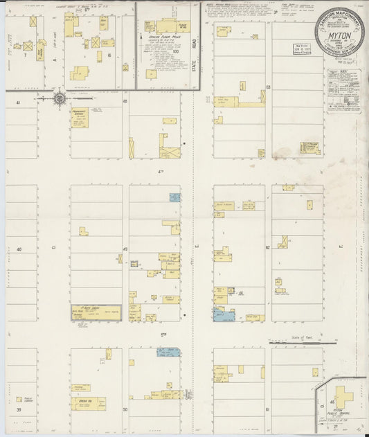 Sanborn Fire Insurance Map from Myton, Duchesne County, Utah (1917), Sheet #0001 - Historic Sanborn Fire Insurance Map Print, vintage old map wall art, antique decor, genealogy gift, Utah Utah map