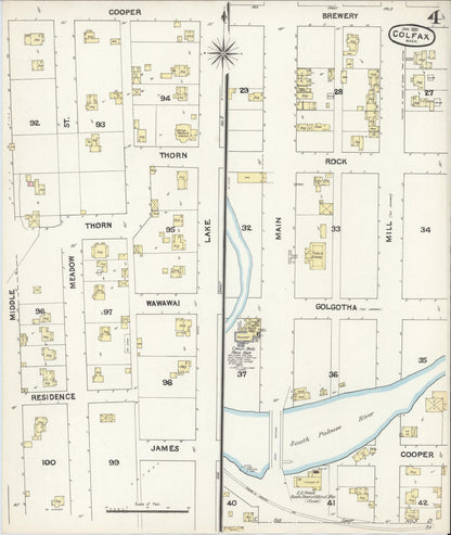 Sanborn Fire Insurance Map from Colfax, Whitman County, Washington (1890), Sheet #0004 - Complete Map Set gallery image, historic Sanborn map, vintage wall art, Washington Washington