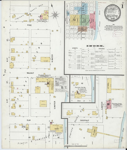Sanborn Fire Insurance Map from Chillicothe, Peoria County, Illinois (1899), Sheet #0001 - Complete Map Set gallery image, historic Sanborn map, vintage wall art, Illinois Illinois