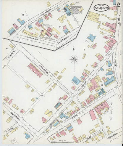 Sanborn Fire Insurance Map from Doylestown, Bucks County, Pennsylvania (1891), Sheet #0002 - Complete Map Set gallery image, historic Sanborn map, vintage wall art, Pennsylvania Pennsylvania