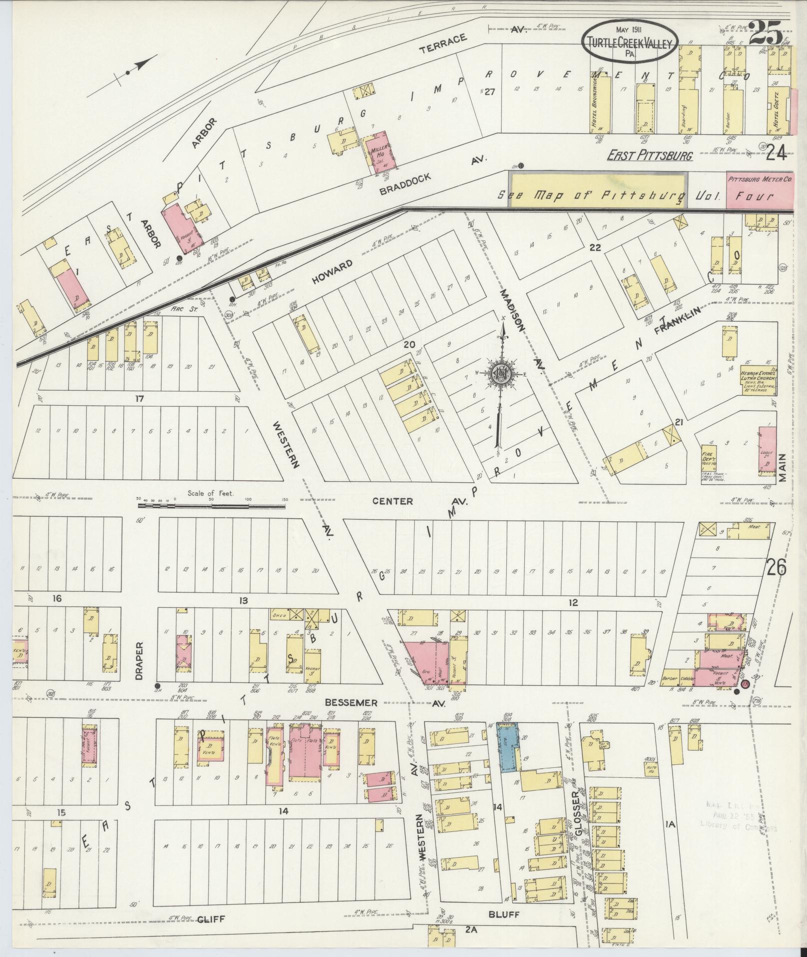 Sanborn Fire Insurance Map from Turtle Creek Valley, Allegheny County, Pennsylvania (1911), Sheet #0025 - Complete Map Set gallery image, historic Sanborn map, vintage wall art, Pennsylvania Pennsylvania