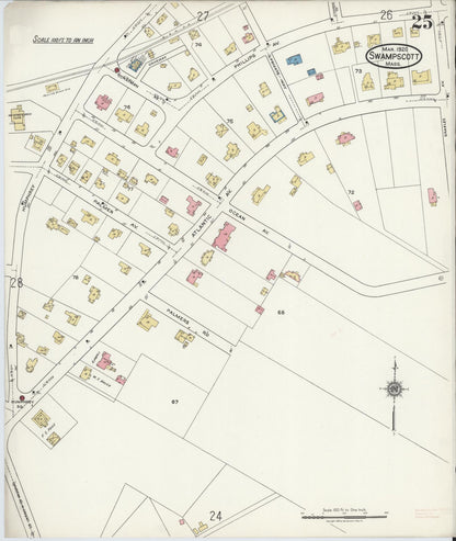 Sanborn Fire Insurance Map from Swampscott, Essex County, Massachusetts (1920), Sheet #0025 - Complete Map Set gallery image, historic Sanborn map, vintage wall art, Massachusetts Massachusetts