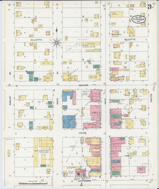 Sanborn Fire Insurance Map from Viroqua, Vernon County, Wisconsin (1905), Sheet #0003 - Historic Sanborn Fire Insurance Map Print, vintage old map wall art, antique decor, genealogy gift, Wisconsin Wisconsin map