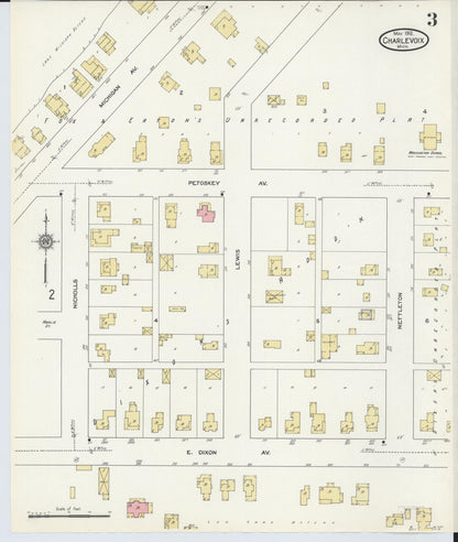 Sanborn Fire Insurance Map from Charlevoix, Charlevoix County, Michigan (1912), Sheet #0003 - Complete Map Set gallery image, historic Sanborn map, vintage wall art, Michigan Michigan