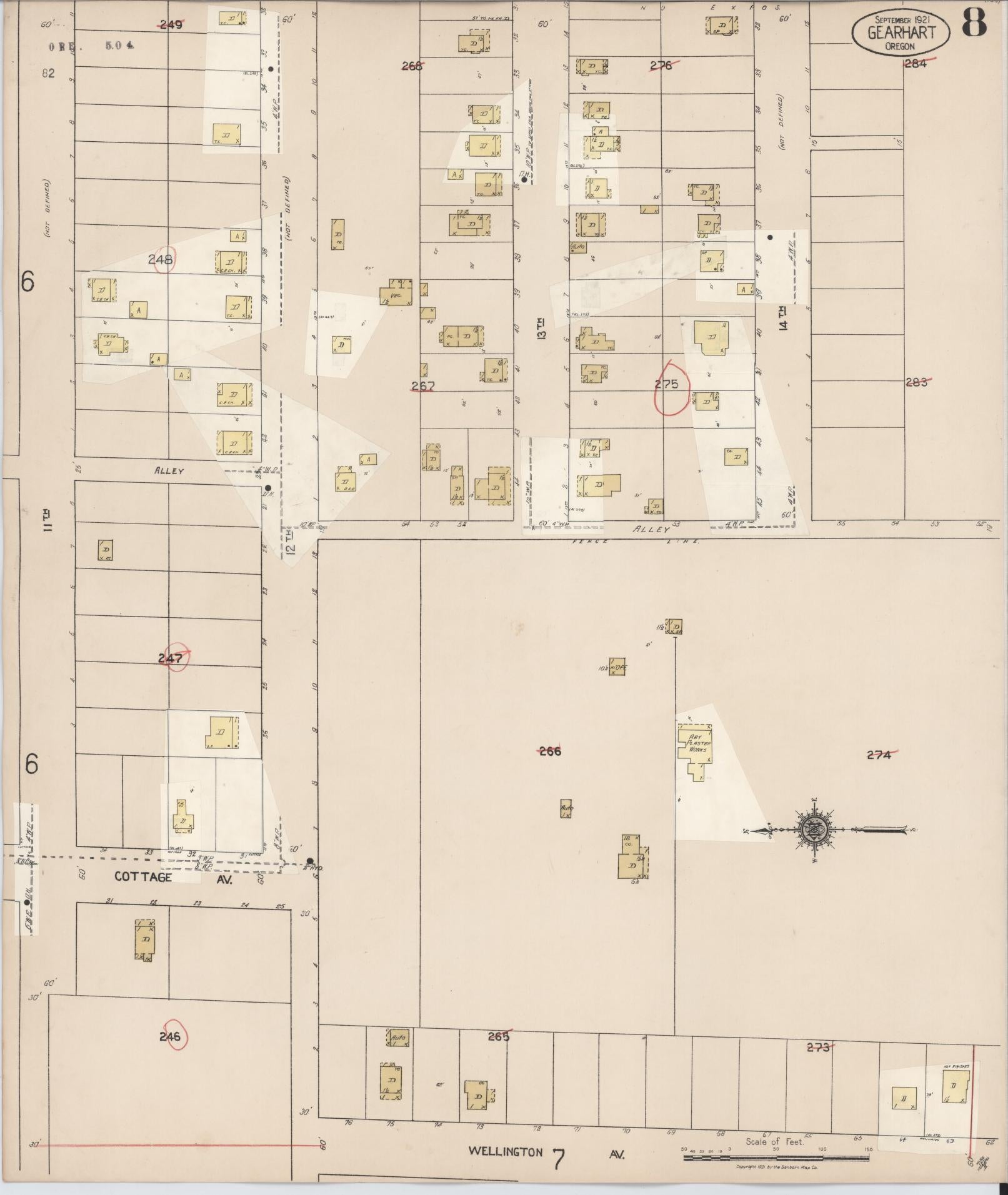 Sanborn Fire Insurance Map from Gearhart, Clatsop County, Oregon (1928), Sheet #0008 - Complete Map Set gallery image, historic Sanborn map, vintage wall art, Oregon Oregon
