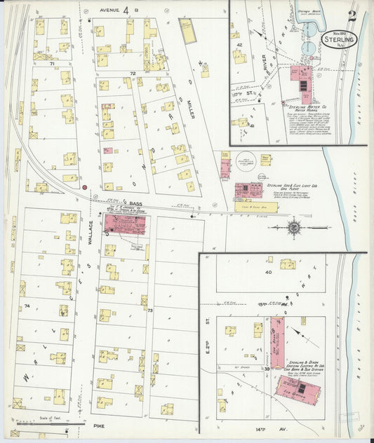 Sanborn Fire Insurance Map from Sterling, Whiteside County, Illinois (1910), Sheet #0002 - Historic Sanborn Fire Insurance Map Print, vintage old map wall art, antique decor, genealogy gift, Illinois Illinois map