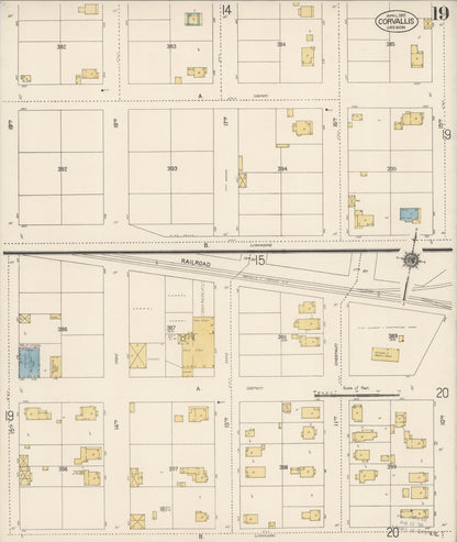 Sanborn Fire Insurance Map from Corvallis, Benton County, Oregon (1912), Sheet #0019 - Complete Map Set gallery image, historic Sanborn map, vintage wall art, Oregon Oregon