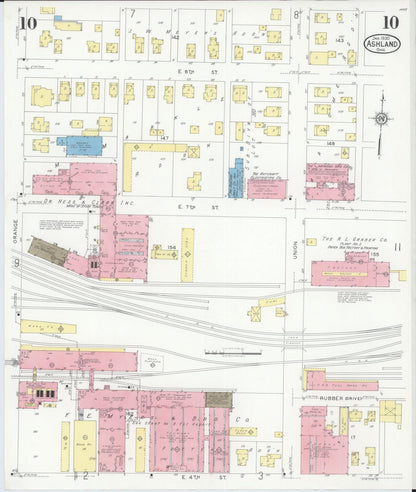 Sanborn Fire Insurance Map from Ashland, Ashland County, Ohio (1930), Sheet #0010 - Historic Sanborn Fire Insurance Map Print, vintage old map wall art, antique decor, genealogy gift, Ohio Ohio map