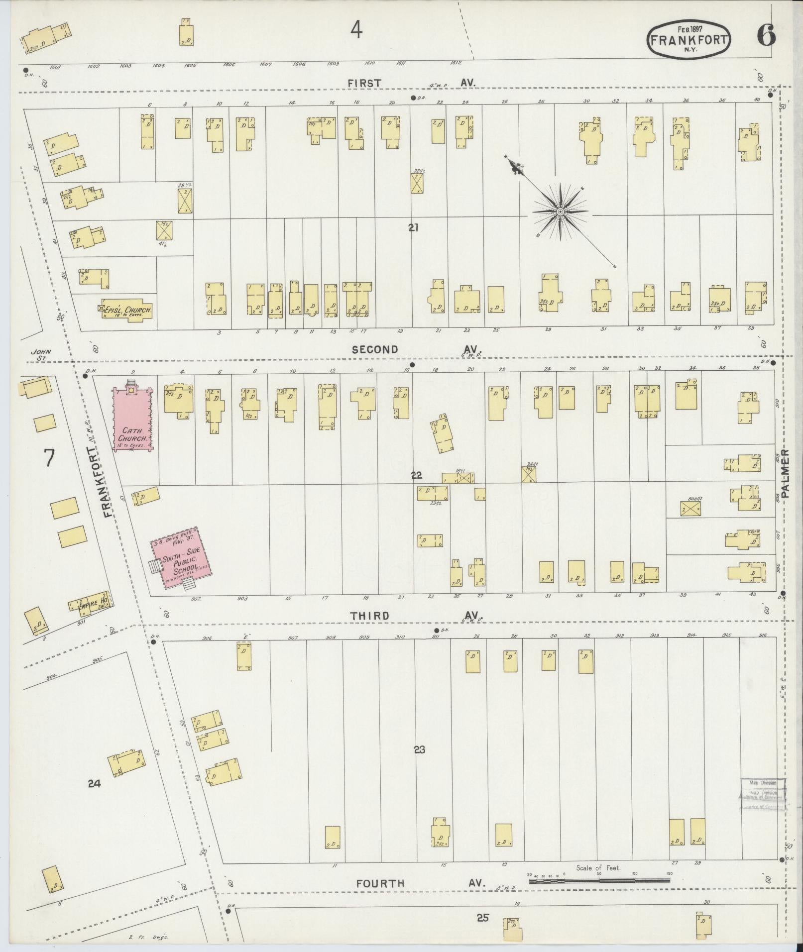 Sanborn Fire Insurance Map from Frankfort, Herkimer County, New York (1897), Sheet #0006 - Complete Map Set gallery image, historic Sanborn map, vintage wall art, New York New York