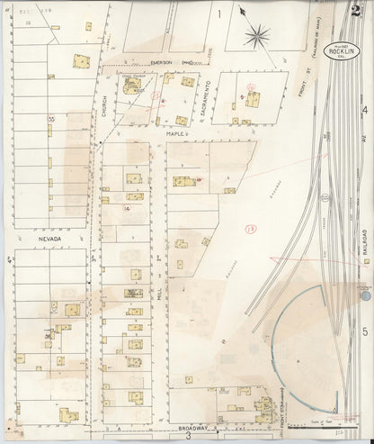 Sanborn Fire Insurance Map from Rocklin, Placer County, California (1941), Sheet #0002 - Complete Map Set gallery image, historic Sanborn map, vintage wall art, California California