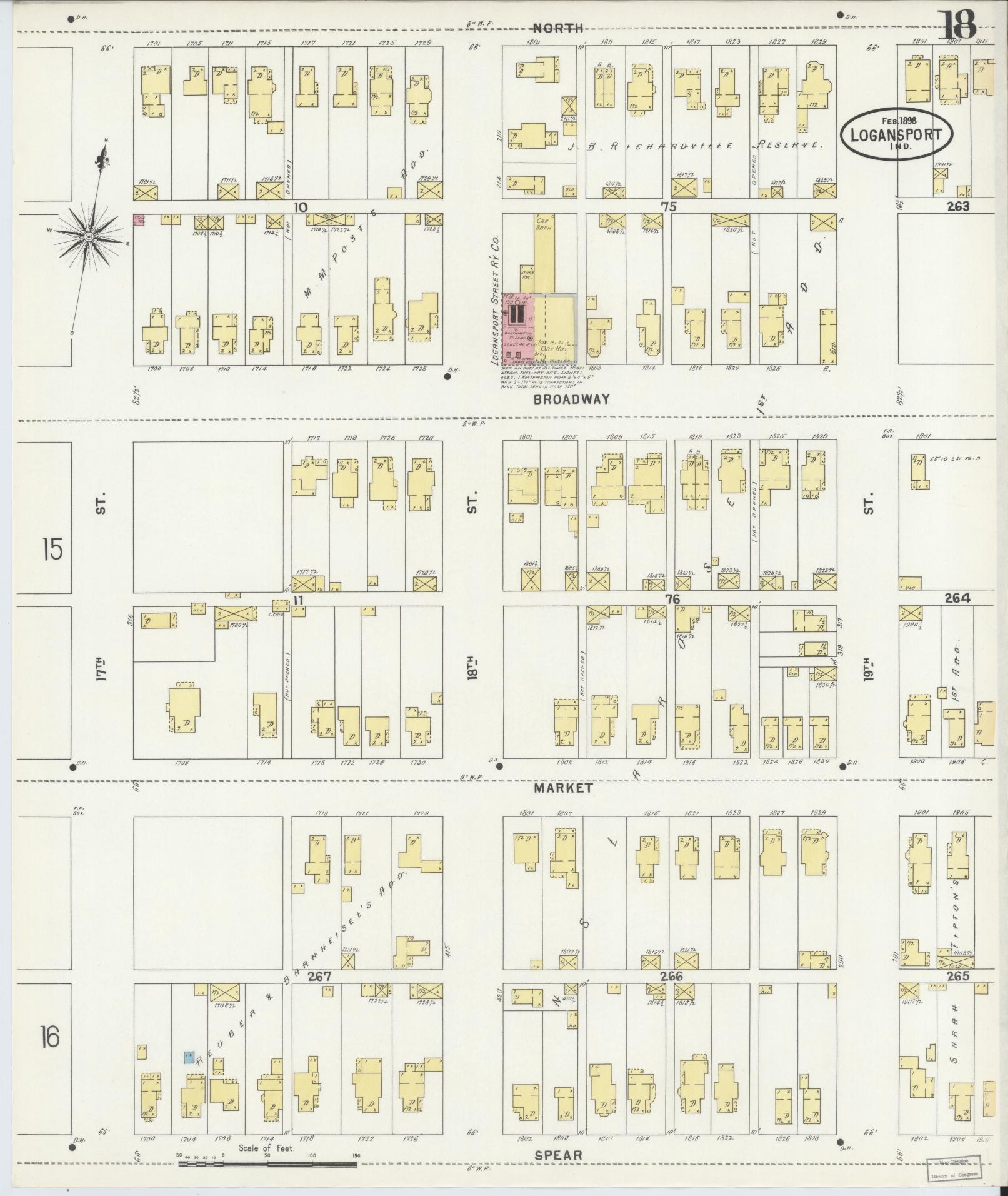 Sanborn Fire Insurance Map from Logansport, Cass County, Indiana (1898), Sheet #0018 - Complete Map Set gallery image, historic Sanborn map, vintage wall art, Indiana Indiana