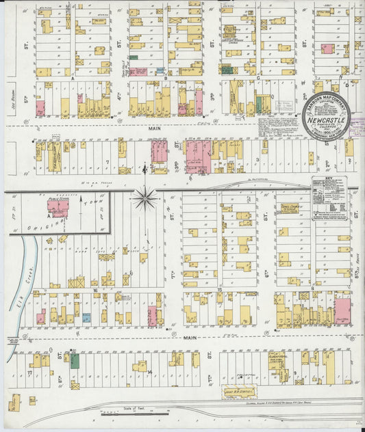 Sanborn Fire Insurance Map from New Castle, Garfield County, Colorado (1904), Sheet #0001 - Historic Sanborn Fire Insurance Map Print, vintage old map wall art, antique decor, genealogy gift, Colorado Colorado map