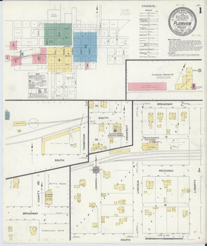 Sanborn Fire Insurance Map from Plainview, Wabasha County, Minnesota (1911), Sheet #0001 - Complete Map Set gallery image, historic Sanborn map, vintage wall art, Minnesota Minnesota