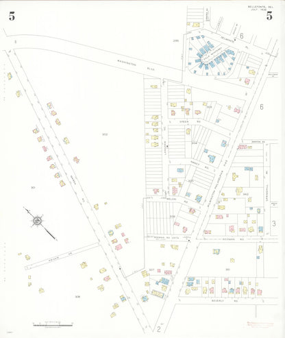 Sanborn Fire Insurance Map from Bellefonte, New Castle County, Delaware (1936), Sheet #0005 - Complete Map Set gallery image, historic Sanborn map, vintage wall art, Delaware Delaware