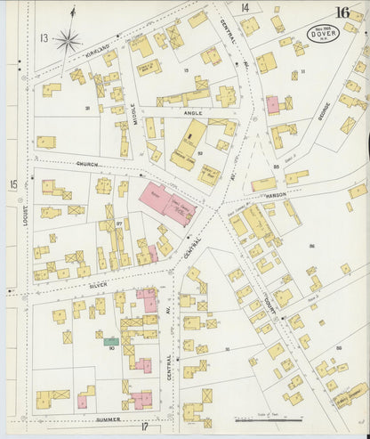 Sanborn Fire Insurance Map from Dover, Strafford County, New Hampshire (1905), Sheet #0016 - Complete Map Set gallery image, historic Sanborn map, vintage wall art, New Hampshire New Hampshire