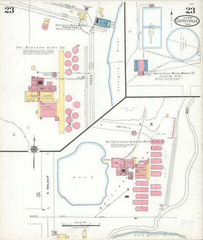 Sanborn Fire Insurance Map from Coffeyville, Montgomery County, Kansas (1923), Sheet #0023 - Complete Map Set gallery image, historic Sanborn map, vintage wall art, Kansas Kansas