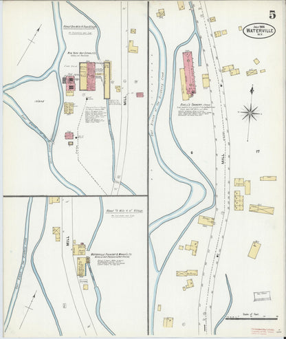 Sanborn Fire Insurance Map from Waterville, Oneida County, New York (1906), Sheet #0005 - Complete Map Set gallery image, historic Sanborn map, vintage wall art, New York New York