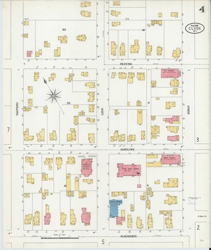 Sanborn Fire Insurance Map from Clyde, Wayne County, New York (1906), Sheet #0004 - Complete Map Set gallery image, historic Sanborn map, vintage wall art, New York New York