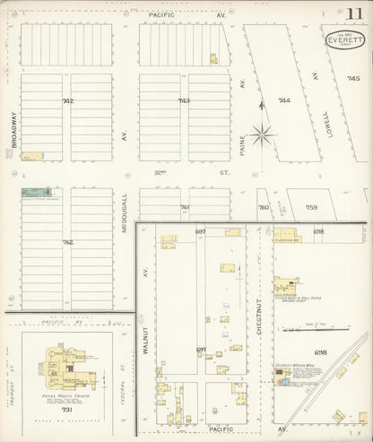 Sanborn Fire Insurance Map from Everett, Snohomish County, Washington (1893), Sheet #0010 - Complete Map Set gallery image, historic Sanborn map, vintage wall art, Washington Washington