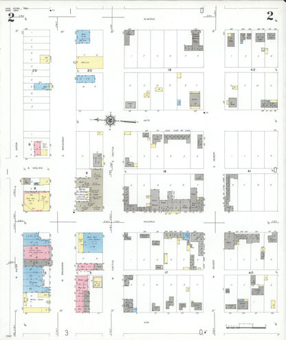 Sanborn Fire Insurance Map from Van Horn, Culberson County, Texas (1950), Sheet #0002 - Historic Sanborn Fire Insurance Map Print, vintage old map wall art, antique decor, genealogy gift, Texas Texas map