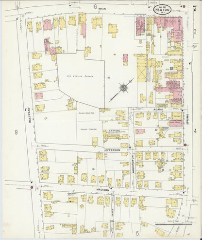 Sanborn Fire Insurance Map from Newton, Sussex County, New Jersey (1911), Sheet #0007 - Historic Sanborn Fire Insurance Map Print, vintage old map wall art, antique decor, genealogy gift, New Jersey New Jersey map