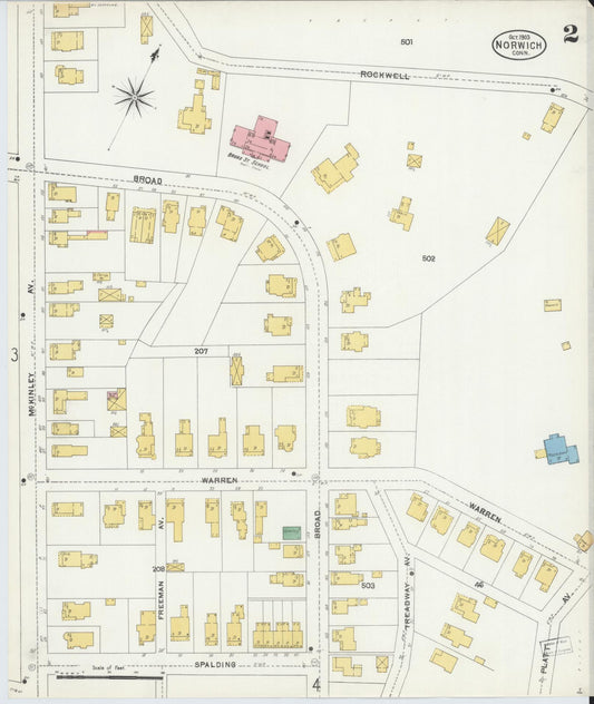Sanborn Fire Insurance Map from Norwich, New London County, Connecticut (1903), Sheet #0002 - Complete Map Set gallery image, historic Sanborn map, vintage wall art, Connecticut Connecticut