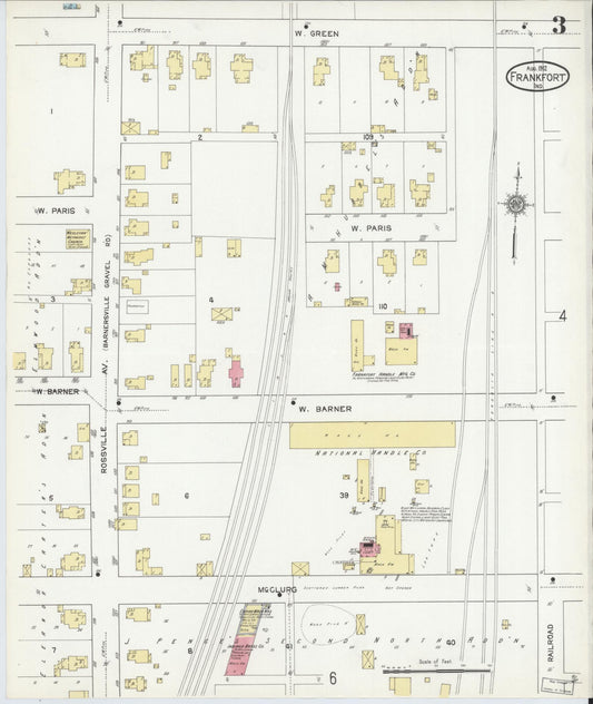 Sanborn Fire Insurance Map from Frankfort, Clinton County, Indiana (1912), Sheet #0003 - Historic Sanborn Fire Insurance Map Print, vintage old map wall art, antique decor, genealogy gift, Indiana Indiana map