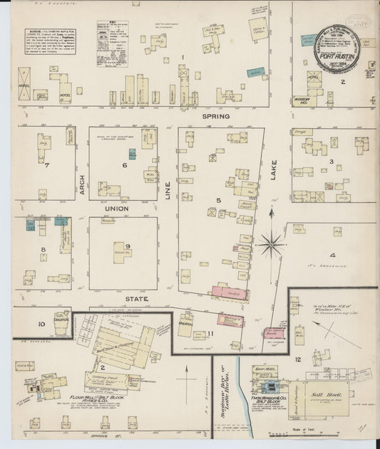 Sanborn Fire Insurance Map from Port Austin, Huron County, Michigan (1884), Sheet #0001 - Historic Sanborn Fire Insurance Map Print, vintage old map wall art, antique decor, genealogy gift, Michigan Michigan map