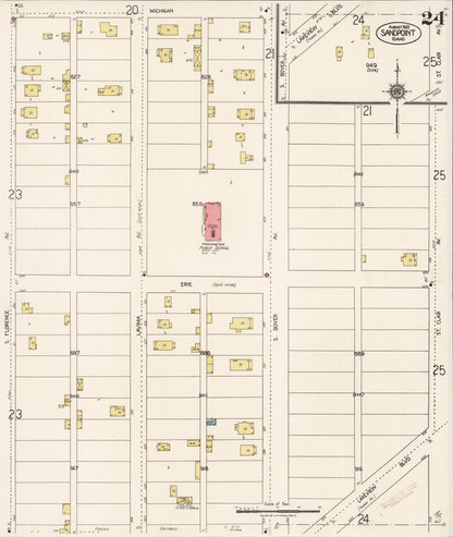 Sanborn Fire Insurance Map from Sandpoint, Bonner County, Idaho (1921), Sheet #0024 - Complete Map Set gallery image, historic Sanborn map, vintage wall art, Idaho Idaho