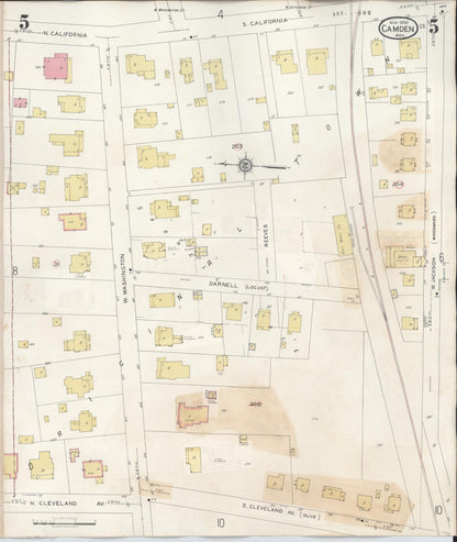 Sanborn Fire Insurance Map from Camden, Ouachita County, Arkansas (1948), Sheet #0005 - Complete Map Set gallery image, historic Sanborn map, vintage wall art, Arkansas Arkansas