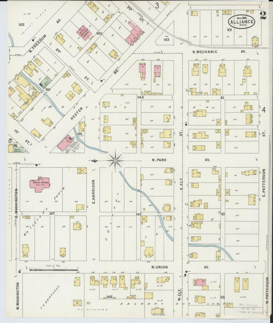 Sanborn Fire Insurance Map from Alliance, Stark County, Ohio (1898), Sheet #0002 - Historic Sanborn Fire Insurance Map Print, vintage old map wall art, antique decor, genealogy gift, Ohio Ohio map