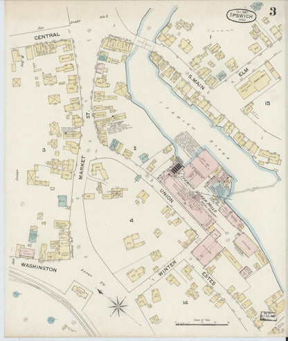 Sanborn Fire Insurance Map from Ipswich, Essex County, Massachusetts (1887), Sheet #0003 - Complete Map Set gallery image, historic Sanborn map, vintage wall art, Massachusetts Massachusetts