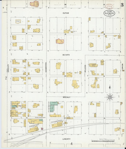 Sanborn Fire Insurance Map from Glencoe, Mcleod County, Minnesota (1899), Sheet #0003 - Historic Sanborn Fire Insurance Map Print, vintage old map wall art, antique decor, genealogy gift, Minnesota Minnesota map