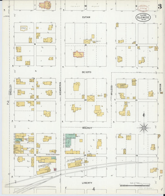 Sanborn Fire Insurance Map from Glencoe, Mcleod County, Minnesota (1899), Sheet #0003 - Historic Sanborn Fire Insurance Map Print, vintage old map wall art, antique decor, genealogy gift, Minnesota Minnesota map