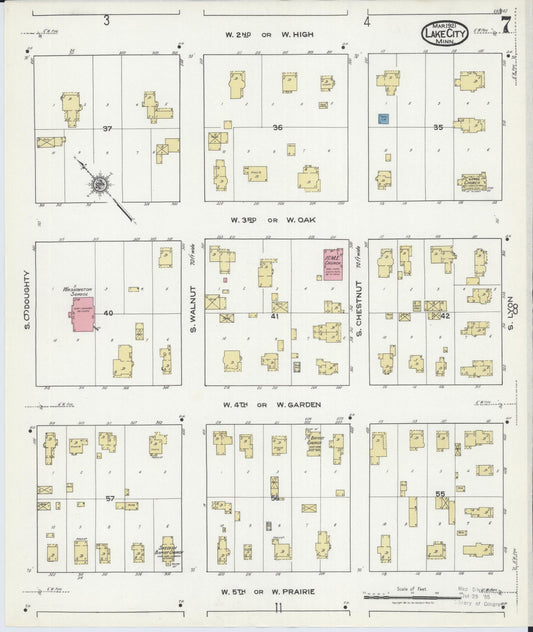 Sanborn Fire Insurance Map from Lake City, Wabasha County, Minnesota (1921), Sheet #0007 - Historic Sanborn Fire Insurance Map Print, vintage old map wall art, antique decor, genealogy gift, Minnesota Minnesota map