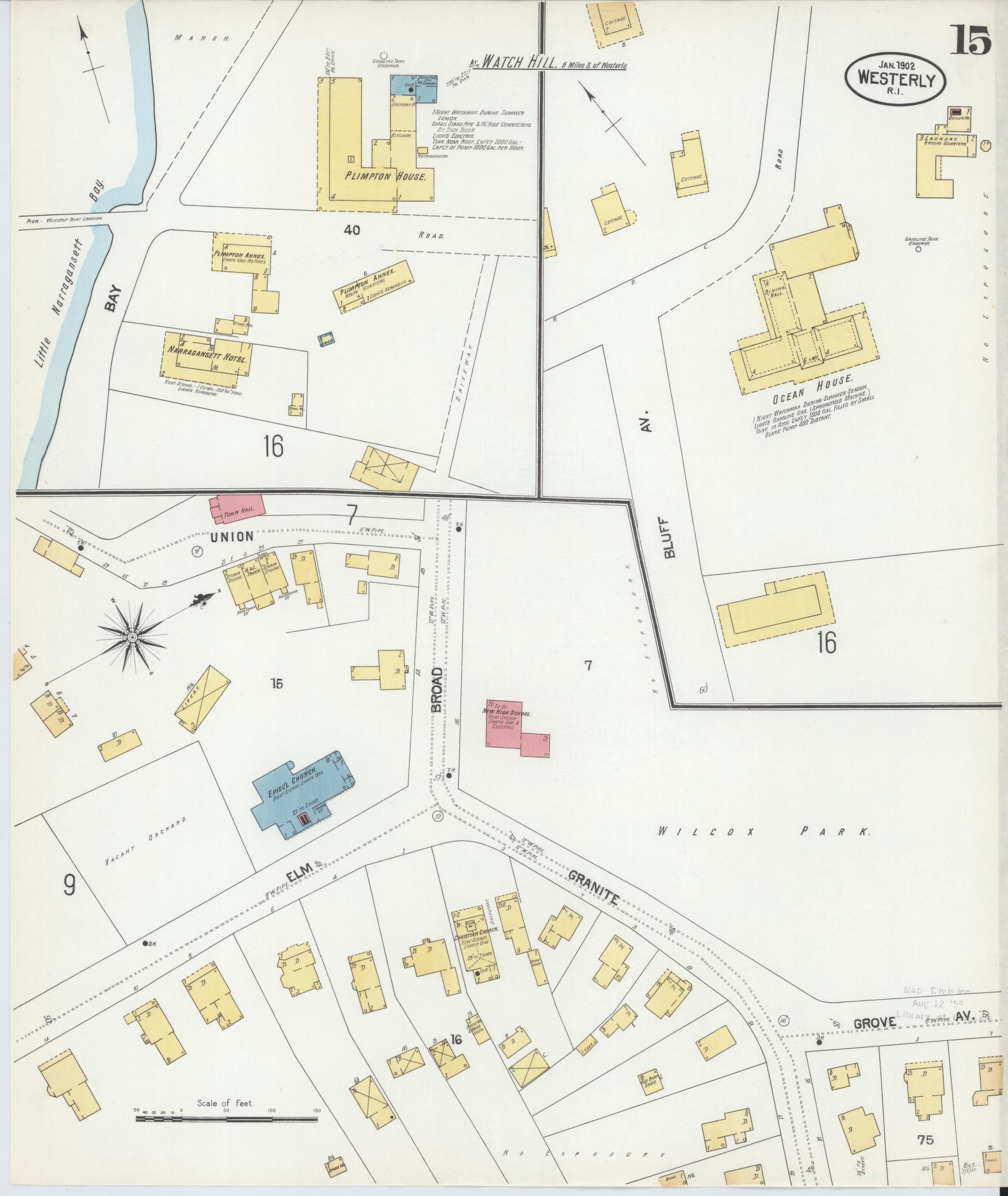 Sanborn Fire Insurance Map from Westerly, Washington County, Rhode Island (1902), Sheet #0015 - Complete Map Set gallery image, historic Sanborn map, vintage wall art, Rhode Island Rhode Island