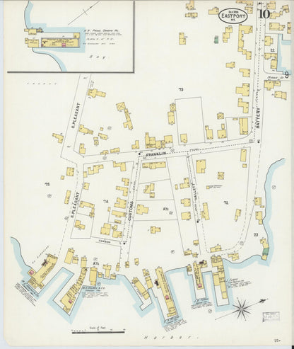 Sanborn Fire Insurance Map from Eastport, Washington County, Maine (1898), Sheet #0010 - Complete Map Set gallery image, historic Sanborn map, vintage wall art, Maine Maine