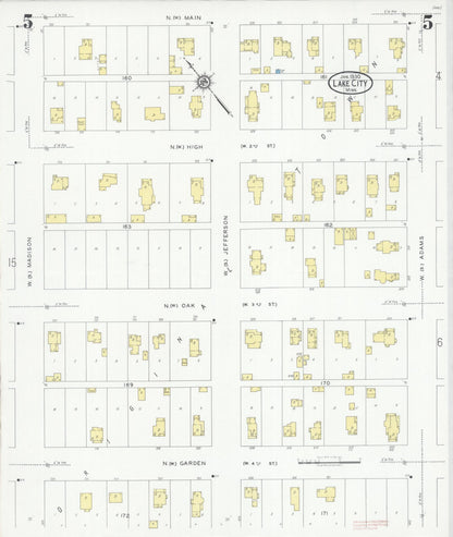 Sanborn Fire Insurance Map from Lake City, Wabasha County, Minnesota (1930), Sheet #0005 - Historic Sanborn Fire Insurance Map Print, vintage old map wall art, antique decor, genealogy gift, Minnesota Minnesota map