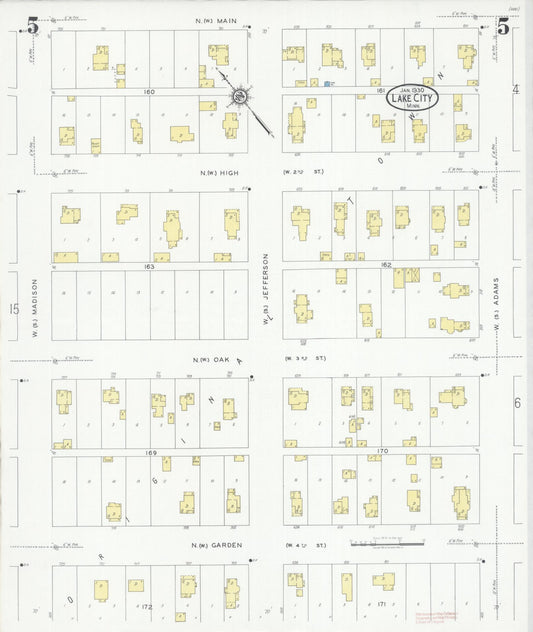 Sanborn Fire Insurance Map from Lake City, Wabasha County, Minnesota (1930), Sheet #0005 - Historic Sanborn Fire Insurance Map Print, vintage old map wall art, antique decor, genealogy gift, Minnesota Minnesota map