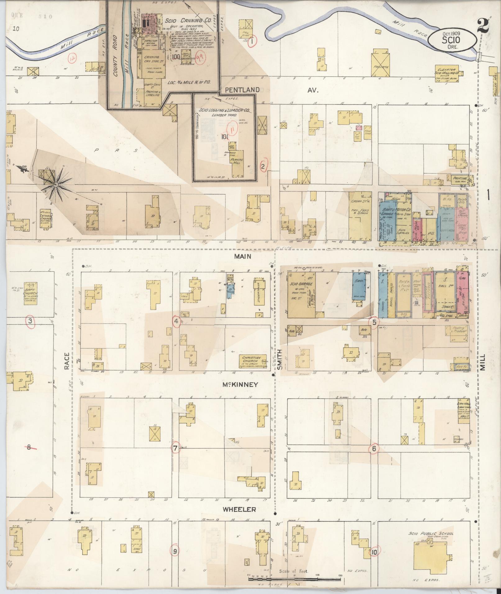 Sanborn Fire Insurance Map from Scio, Linn County, Oregon (1931), Sheet #0002 - Complete Map Set gallery image, historic Sanborn map, vintage wall art, Oregon Oregon