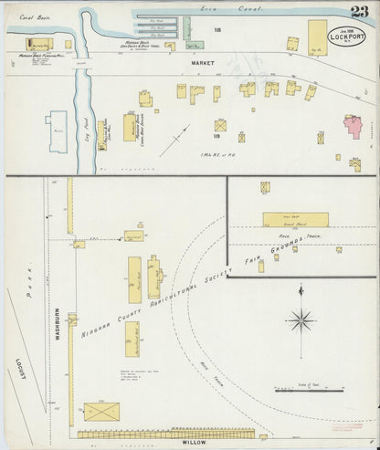 Sanborn Fire Insurance Map from Lockport, Niagara County, New York (1898), Sheet #0023 - Complete Map Set gallery image, historic Sanborn map, vintage wall art, New York New York