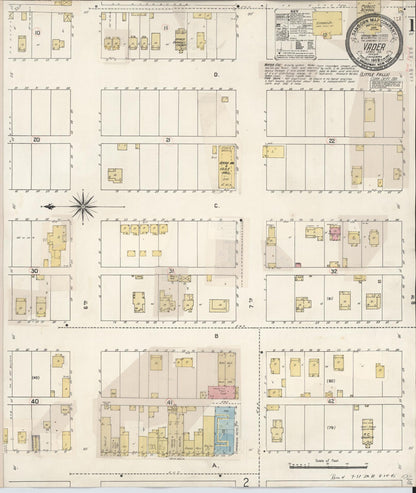 Sanborn Fire Insurance Map from Vader [see also Little Falls], Lewis County, Washington (1931), Sheet #0001 - Complete Map Set gallery image, historic Sanborn map, vintage wall art, Washington Washington