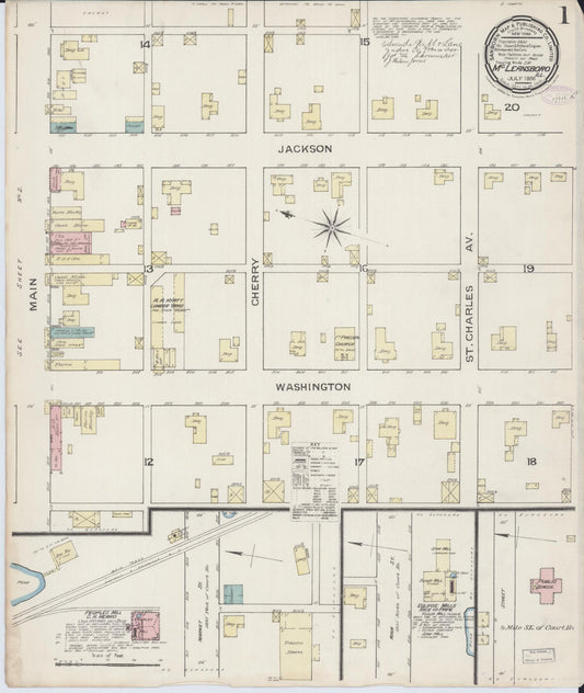 Sanborn Fire Insurance Map from Mcleansboro, Hamilton County, Illinois (1886), Sheet #0001 - Historic Sanborn Fire Insurance Map Print, vintage old map wall art, antique decor, genealogy gift, Illinois Illinois map