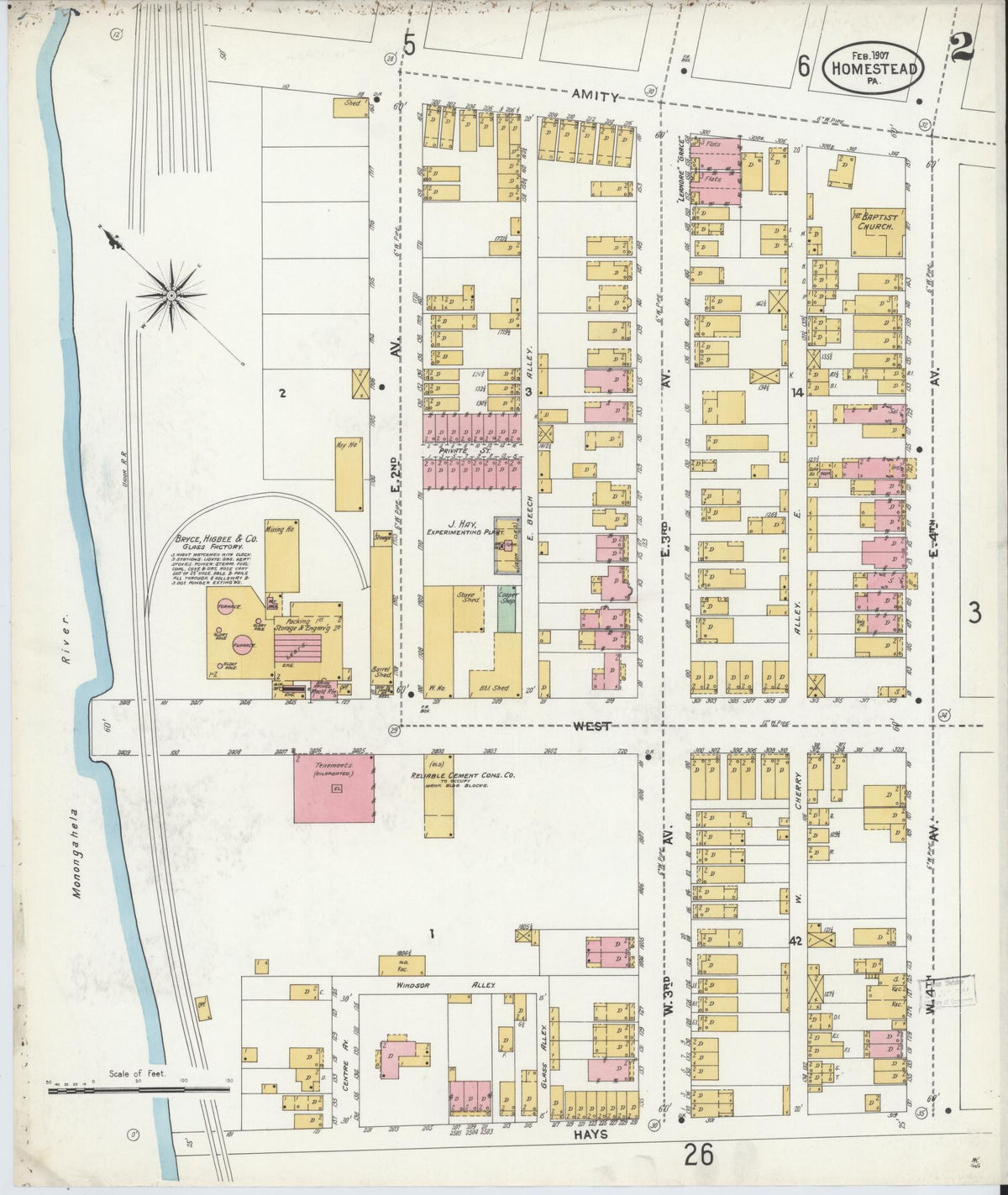 Sanborn Fire Insurance Map from Homestead, Allegheny County, Pennsylvania (1907), Sheet #0002 - Complete Map Set gallery image, historic Sanborn map, vintage wall art, Pennsylvania Pennsylvania