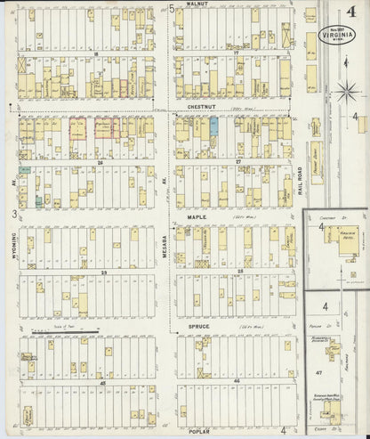 Sanborn Fire Insurance Map from Virginia, Saint Louis County, Minnesota (1897), Sheet #0004 - Complete Map Set gallery image, historic Sanborn map, vintage wall art, Minnesota Minnesota
