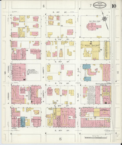 Sanborn Fire Insurance Map from Hopkinsville, Christian County, Kentucky (1913), Sheet #0010 - Complete Map Set gallery image, historic Sanborn map, vintage wall art, Kentucky Kentucky
