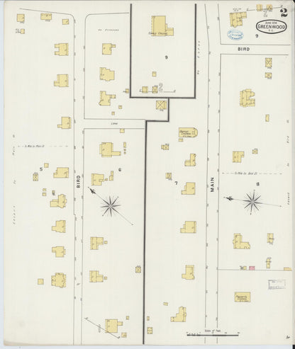 Sanborn Fire Insurance Map from Greenwood, Greenwood County, South Carolina (1894), Sheet #0002 - Complete Map Set gallery image, historic Sanborn map, vintage wall art, South Carolina South Carolina