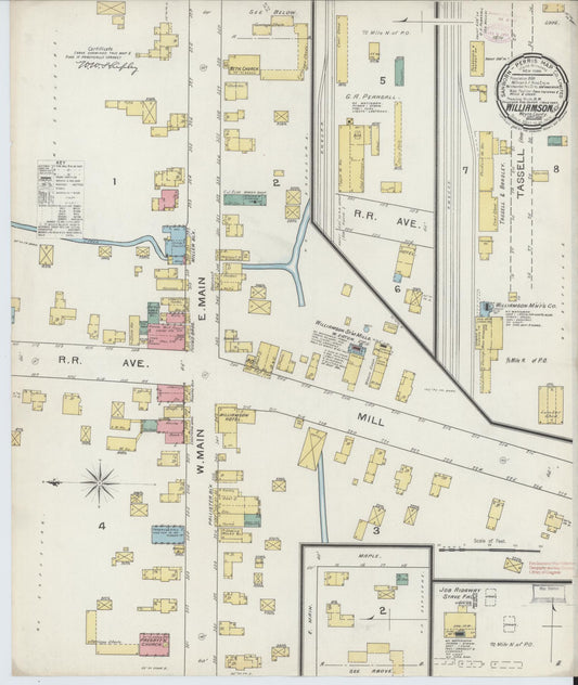 Sanborn Fire Insurance Map from Williamson, Wayne County, New York (1894), Sheet #0001 - Historic Sanborn Fire Insurance Map Print, vintage old map wall art, antique decor, genealogy gift, New York New York map