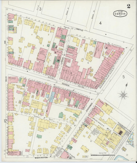 Sanborn Fire Insurance Map from Geneva, Ontario County, New York (1897), Sheet #0002 - Complete Map Set gallery image, historic Sanborn map, vintage wall art, New York New York