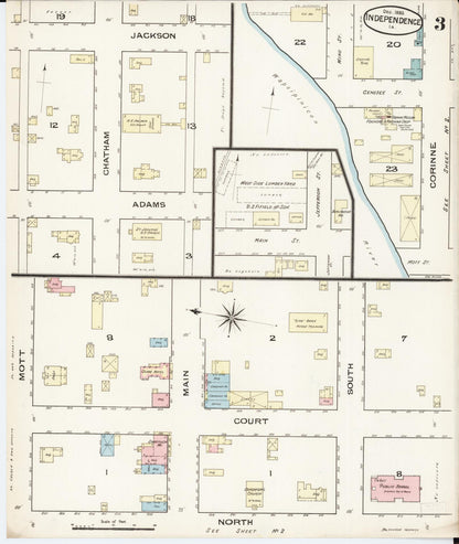 Sanborn Fire Insurance Map from Independence, Buchanan County, Iowa (1885), Sheet #0003 - Historic Sanborn Fire Insurance Map Print
